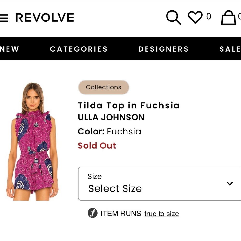 Tilda Top in Fuchsia ULLA JOHNSON